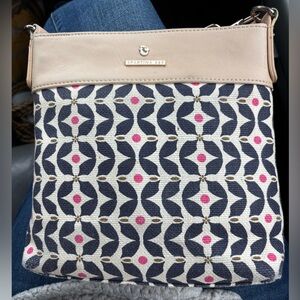 Spartina 449 Navy and Pink Patterned Hipster Crossbody Bag